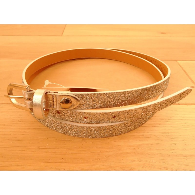 Ceinture cuir pailleté Heloise