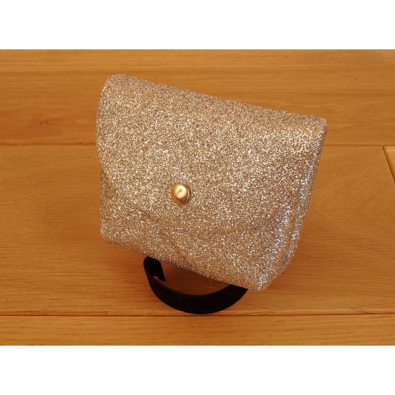 Change purse leather sequined