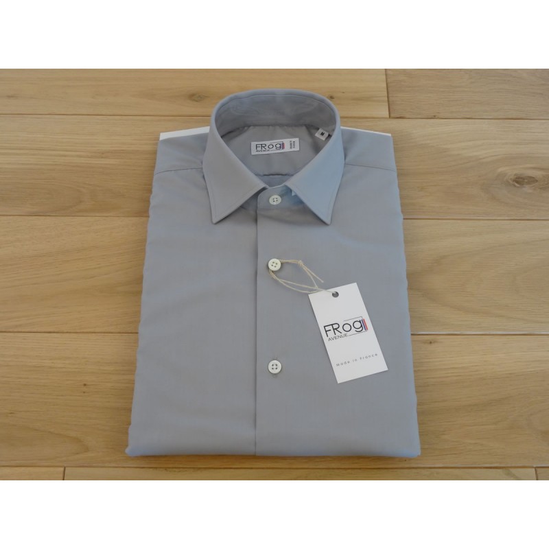 Chemise unie gris, 100% coton