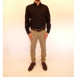 Black Plain Shirt, 100% cotton