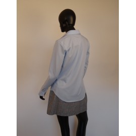 Plain Azure Blouse, 100% cotton