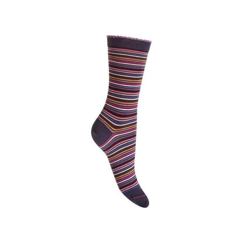 Chaussettes Femme - Rayures colorées coton